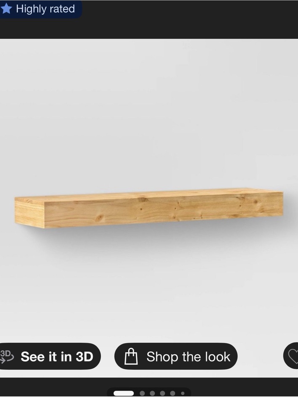 Threshold Natural Wood Floating Display Shelf - Light Wood Finish